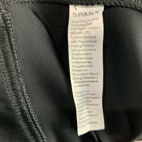 SPANX Faux Leather Leggings Black Size M High Waist Shiny Stretch Pants - Picture 5 of 6